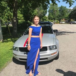 Sherri Hill Two Piece Royal Blue Prom Dress